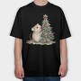 Chocolate Christmas Mice Tree, Tricou Oversize Barbati (Unisex)