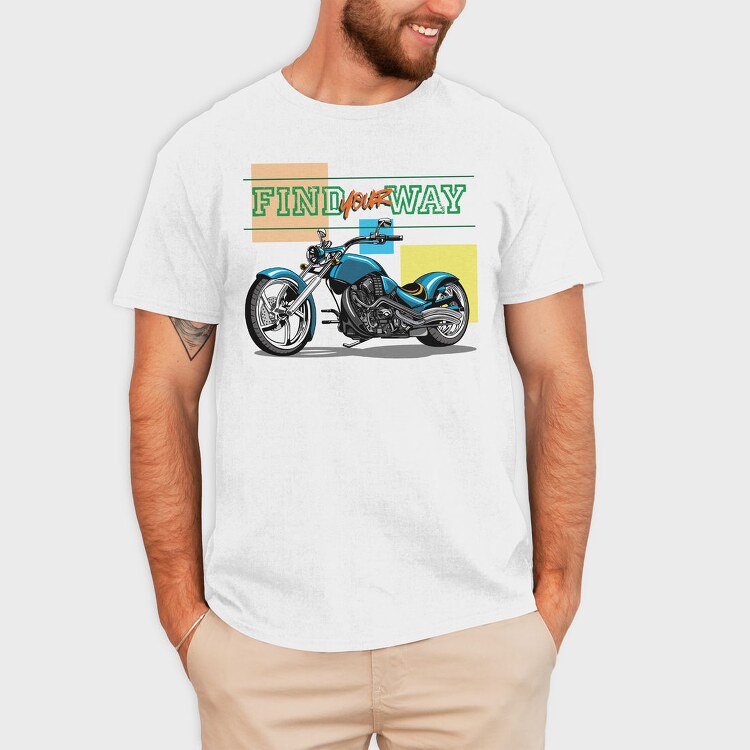 Find Your Way Motorcycle, Tricou Barbati (Unisex)