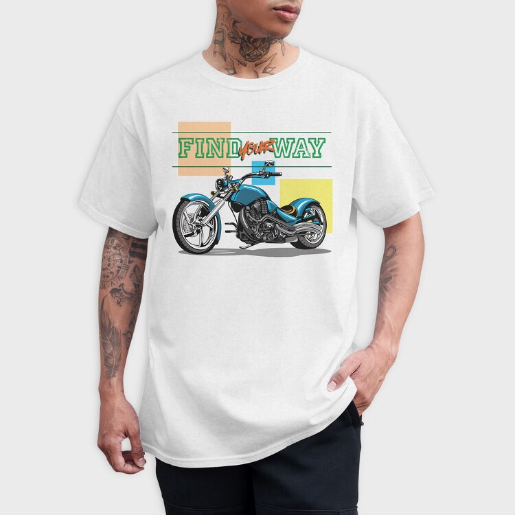 Find Your Way Motorcycle, Tricou Barbati (Unisex)