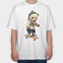 Skateboarding Bear 1, Tricou Oversize Barbati (Unisex)