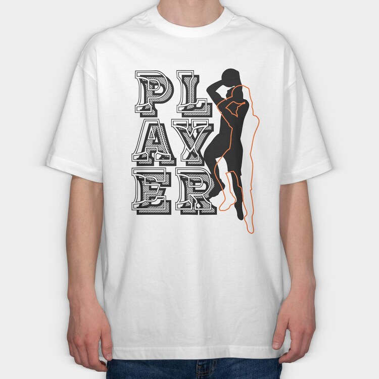 Player Silhouette, Tricou Oversize Barbati (Unisex)
