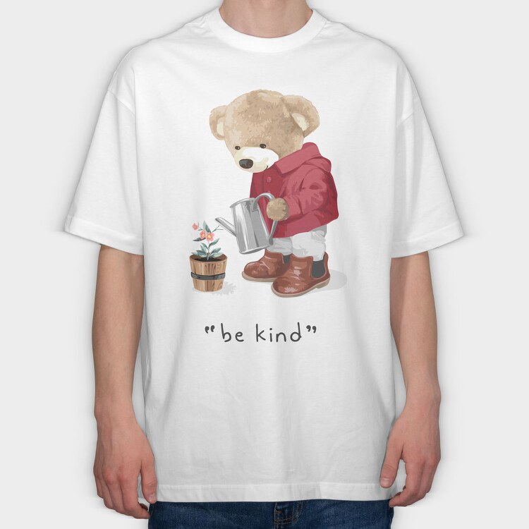 Teddy Bear Kindness, Tricou Oversize Barbati (Unisex)