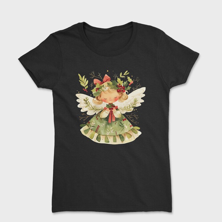 Christmas Angel Wreath, Tricou Femei