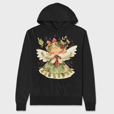 Christmas Angel Wreath, Hanorac Oversize Barbati (Unisex)