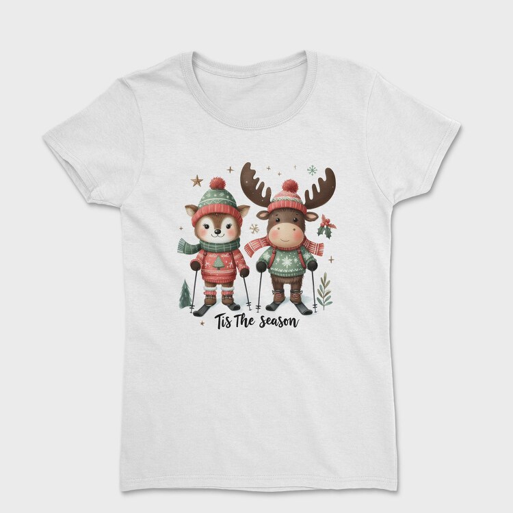 Christmas Animal Skiing, Tricou Femei