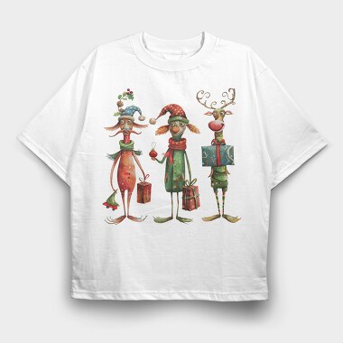 Christmas Animals Gifts, Tricou Oversize Barbati (Unisex)