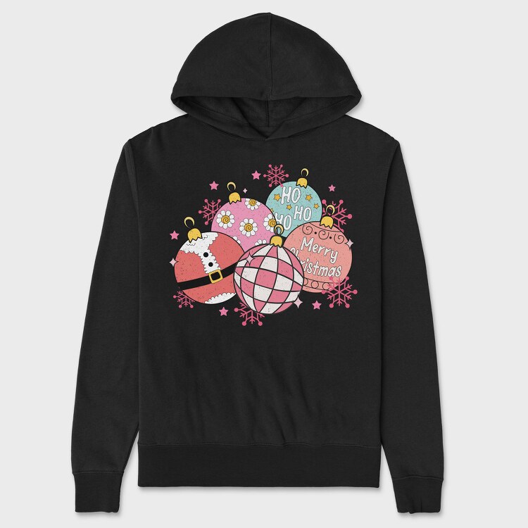 Christmas Balls Sleighs, Hanorac Oversize Barbati (Unisex)