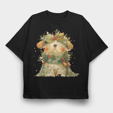 Christmas Bear Holly, Tricou Oversize Barbati (Unisex)