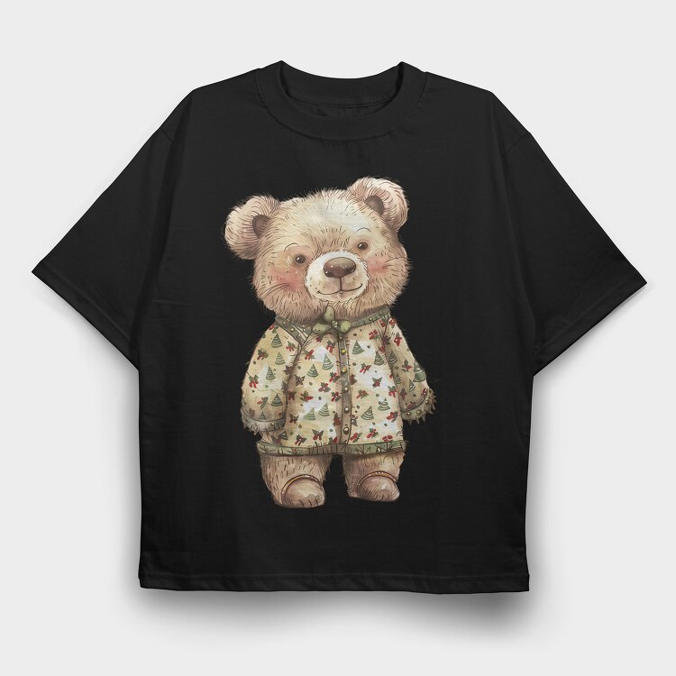 Christmas Bear Jacket, Tricou Oversize Barbati (Unisex)