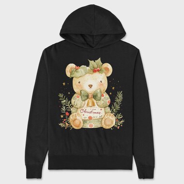 Christmas Bear Ornament, Hanorac Oversize Barbati (Unisex)