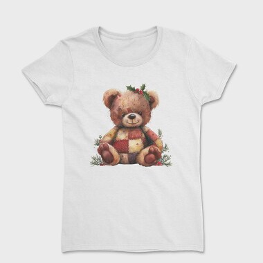 Christmas Bear Patchwork, Tricou Femei