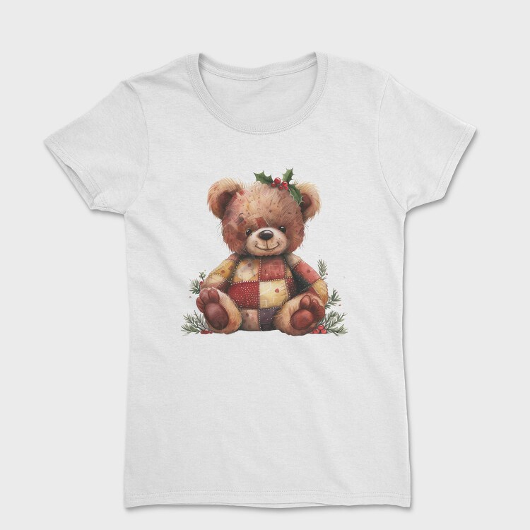 Christmas Bear Patchwork, Tricou Femei