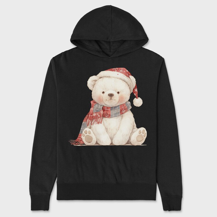 Christmas Bear Santa, Hanorac Oversize Barbati (Unisex)