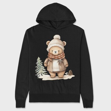 Christmas Bear Snowy, Hanorac Oversize Barbati (Unisex)