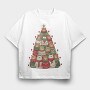 Christmas Bear Tree, Tricou Oversize Barbati (Unisex)