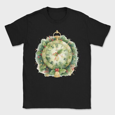 Christmas Bell Clock Wreath, Tricou Barbati (Unisex)
