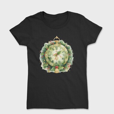 Christmas Bell Clock Wreath, Tricou Femei