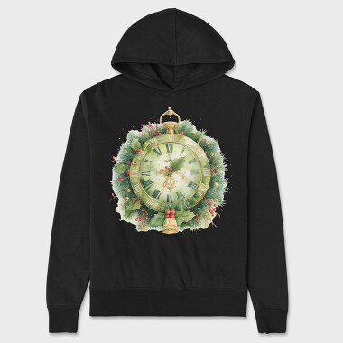 Christmas Bell Clock Wreath, Hanorac Oversize Barbati (Unisex)