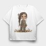 Christmas Bell Girl, Tricou Oversize Barbati (Unisex)
