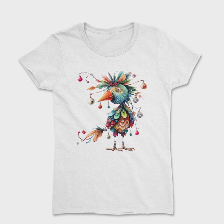 Christmas Bird Feathers, Tricou Femei