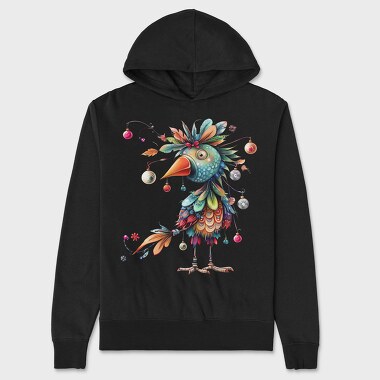 Christmas Bird Feathers, Hanorac Oversize Barbati (Unisex)