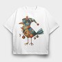 Christmas Bird Sunglasses, Tricou Oversize Barbati (Unisex)