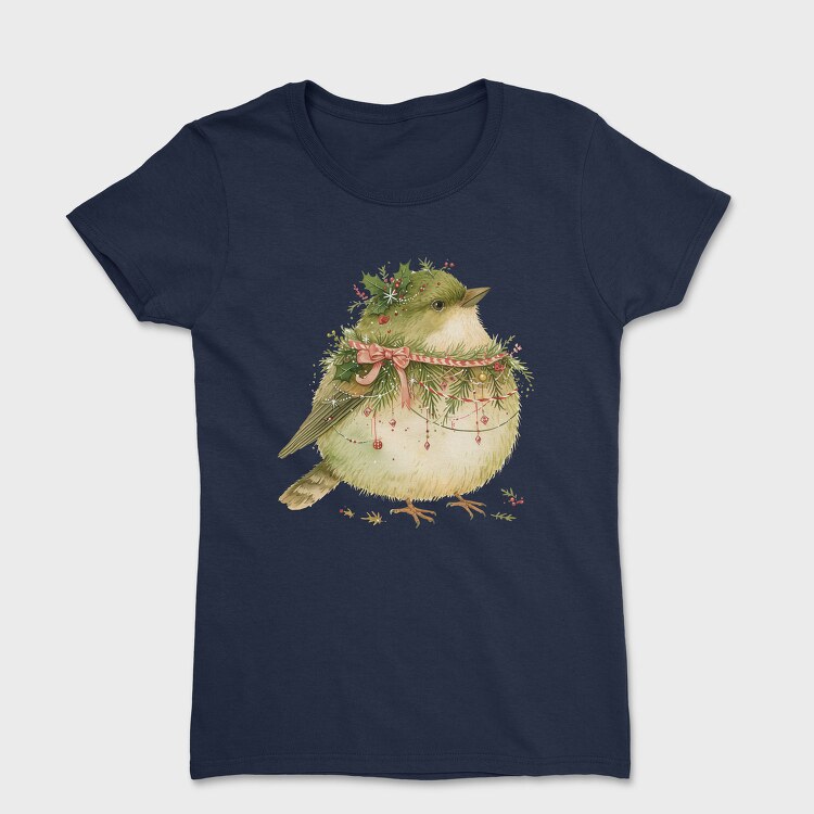 Christmas Bird Wreath, Tricou Femei