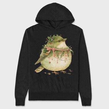 Christmas Bird Wreath, Hanorac Oversize Barbati (Unisex)