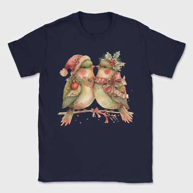 Christmas Birds Wreath, Tricou Barbati (Unisex)