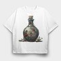 Christmas Bottle Holly, Tricou Oversize Barbati (Unisex)