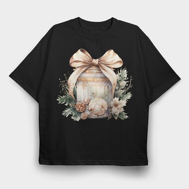 Christmas Bow Jar, Tricou Oversize Barbati (Unisex)
