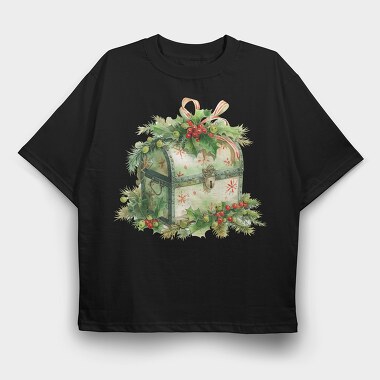 Christmas Box Holly, Tricou Oversize Barbati (Unisex)