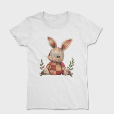 Christmas Bunny Patchwork, Tricou Femei