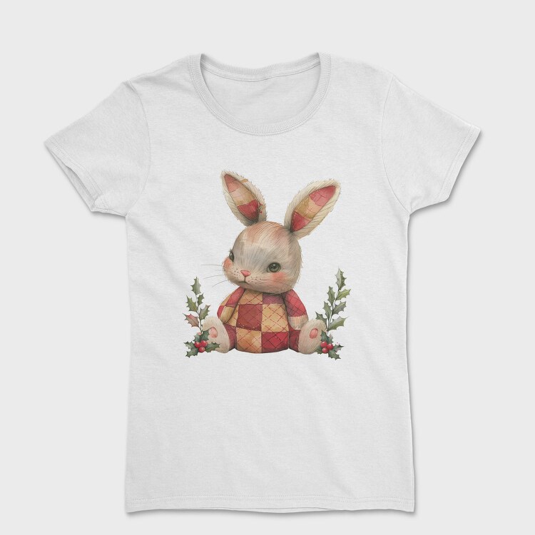 Christmas Bunny Patchwork, Tricou Femei