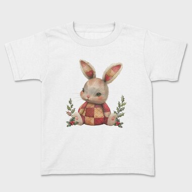 Christmas Bunny Patchwork, Tricou Copii
