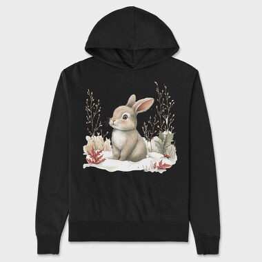 Christmas Bunny Snow, Hanorac Oversize Barbati (Unisex)