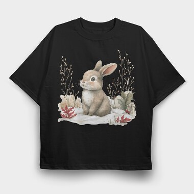 Christmas Bunny Snow, Tricou Oversize Barbati (Unisex)