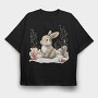 Christmas Bunny Snow, Tricou Oversize Barbati (Unisex)