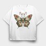 Christmas Butterfly Holly, Tricou Oversize Barbati (Unisex)