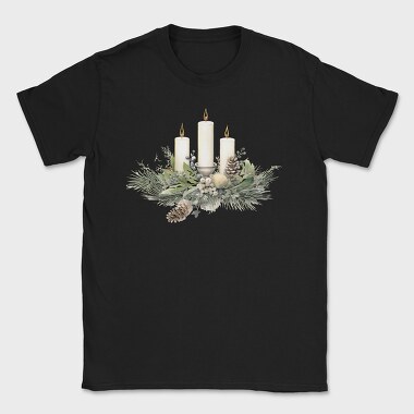Christmas Candle Arrangement, Tricou Barbati (Unisex)