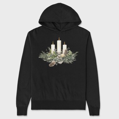 Christmas Candle Arrangement, Hanorac Oversize Barbati (Unisex)