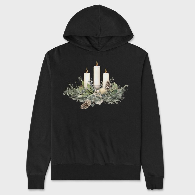 Christmas Candle Arrangement, Hanorac Oversize Barbati (Unisex)