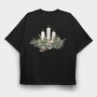 Christmas Candle Arrangement, Tricou Oversize Barbati (Unisex)