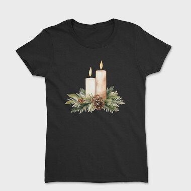 Christmas Candles Arrangement, Tricou Femei