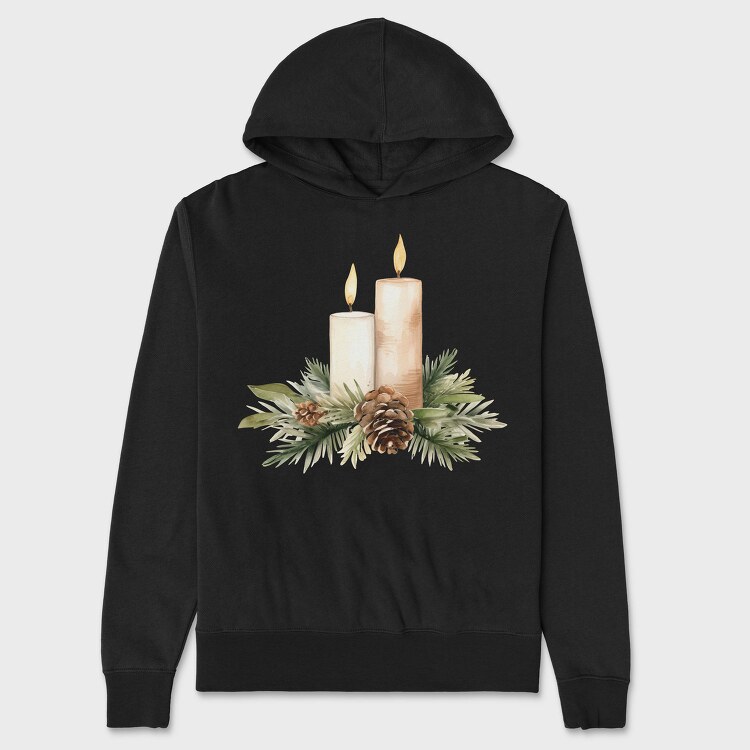 Christmas Candles Arrangement, Hanorac Oversize Barbati (Unisex)