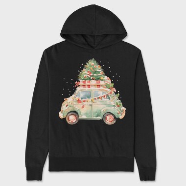 Christmas Car Tree, Hanorac Oversize Barbati (Unisex)