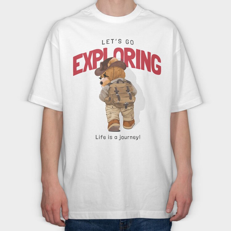Bear Explorer Journey, Tricou Oversize Barbati (Unisex)