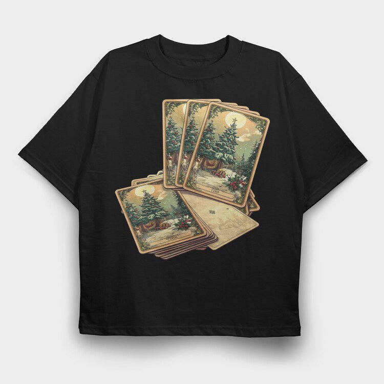 Christmas Cards Snowy, Tricou Oversize Barbati (Unisex)