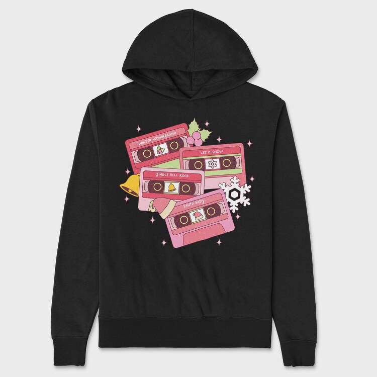 Christmas Cassettes Snow, Hanorac Oversize Barbati (Unisex)