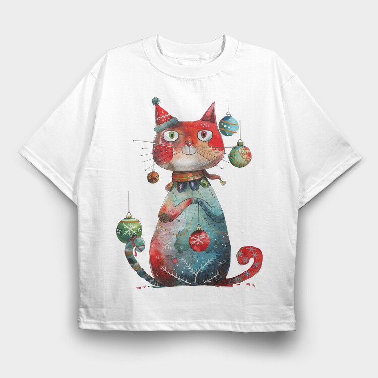 Christmas Cat Bells, Tricou Oversize Barbati (Unisex)